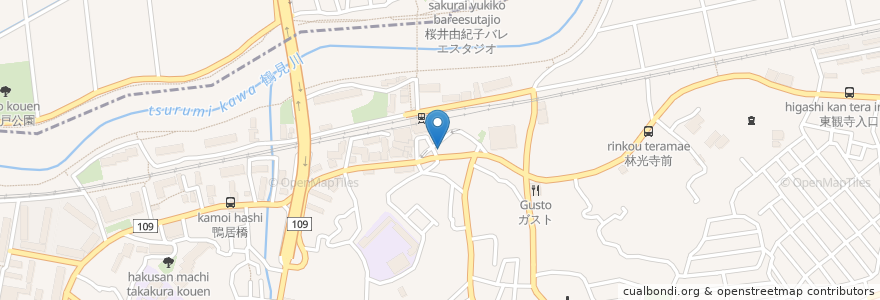 Mapa de ubicacion de ケンタッキーフライドチキン en Japão, 神奈川県, 横浜市.