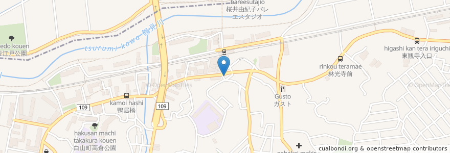 Mapa de ubicacion de ファミリー歯科矯正オフィス en 일본, 가나가와현, 요코하마시.