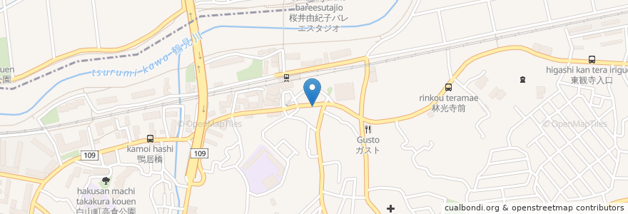 Mapa de ubicacion de たるごや en 일본, 가나가와현, 요코하마시.