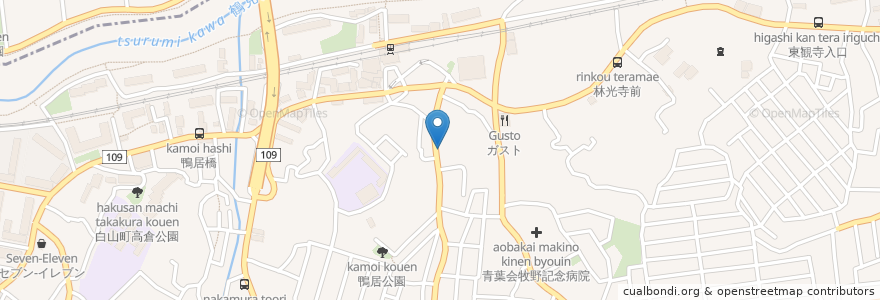 Mapa de ubicacion de 鴨居歯科医院 en Giappone, Prefettura Di Kanagawa, 横浜市, 緑区.