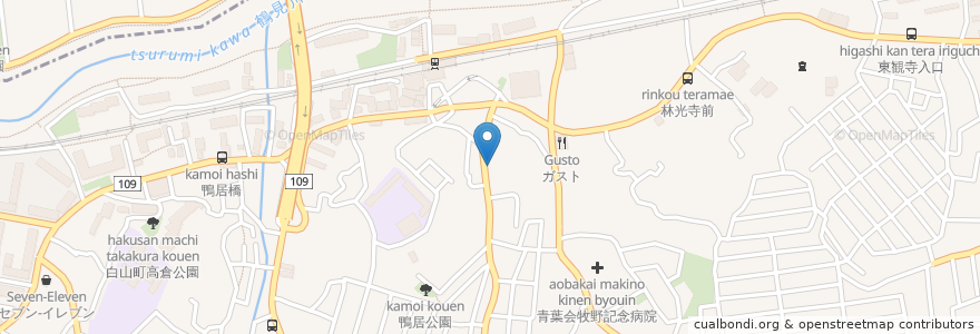 Mapa de ubicacion de 徳永薬局 鴨居在宅センター en Japonya, 神奈川県, 横浜市, 緑区.