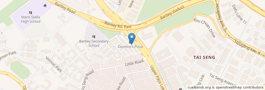 Mapa de ubicacion de Pizza Hut en Singapur, Southeast.