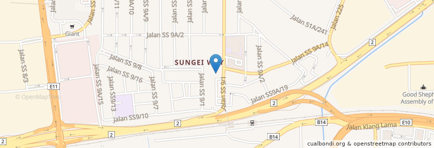 Mapa de ubicacion de Pasar Seri Setia en Malaisie, Selangor, Petaling Jaya.