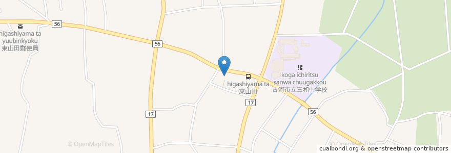 Mapa de ubicacion de 薬王寺 en Japonya, 茨城県, 古河市.