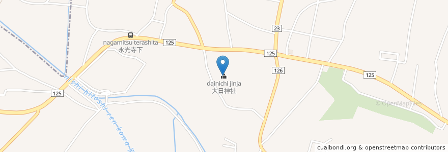 Mapa de ubicacion de 大日神社 en 日本, 茨城県, 古河市.