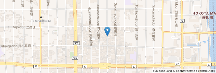 Mapa de ubicacion de ビストロ・ラマージュ en Japan, 京都府, Kioto, 中京区.