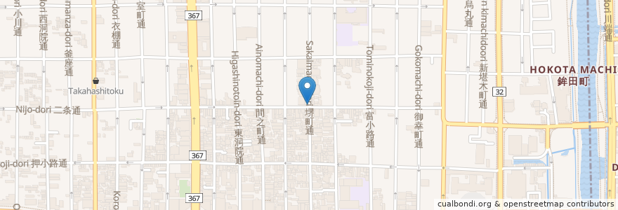 Mapa de ubicacion de 鉄板焼きおばんざい 笑じや en Jepun, 京都府, 京都市, 中京区.