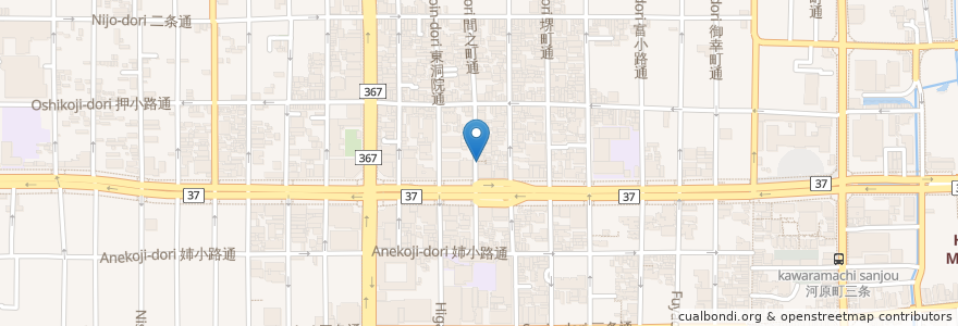 Mapa de ubicacion de やきとり居酒屋 鳥匠 en Japon, Préfecture De Kyoto, 京都市, 中京区.