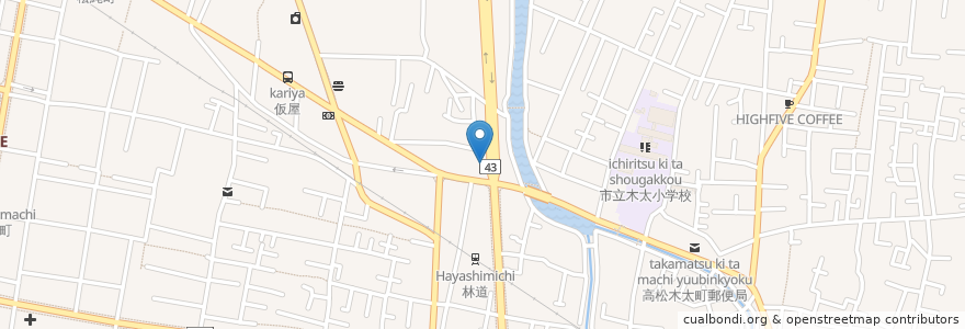 Mapa de ubicacion de うどん工房 I style en ژاپن, 香川県, 高松市.