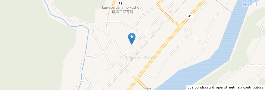 Mapa de ubicacion de 川辺町 en 일본, 기후현, 加茂郡, 川辺町.