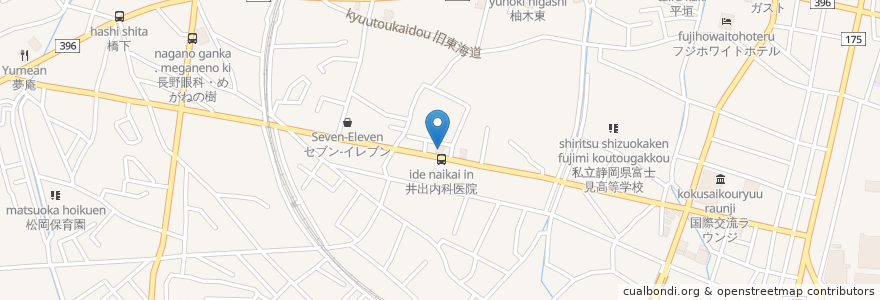Mapa de ubicacion de 富士宮信用金庫 en Japan, 静岡県, 富士市.