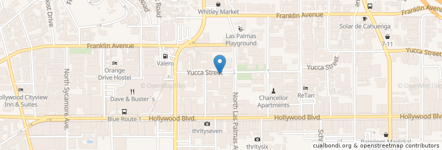 Mapa de ubicacion de Egyptian Theater en Estados Unidos De América, California, Los Angeles County, Los Ángeles.