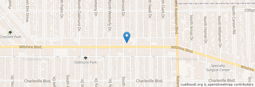 Mapa de ubicacion de Samuel Goldwyn Theater en Estados Unidos Da América, Califórnia, Los Angeles County, Los Angeles, Beverly Hills.
