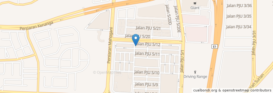 Mapa de ubicacion de Kayu Nasi Kandar en Maleisië, Selangor, Petaling Jaya.