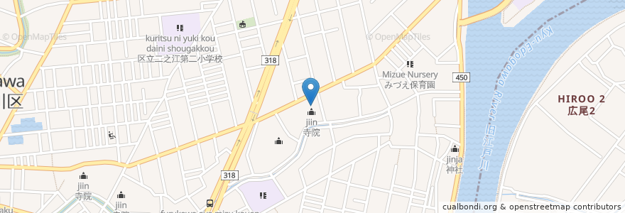 Mapa de ubicacion de 蓮華寺 en اليابان, 東京都, 江戸川区.
