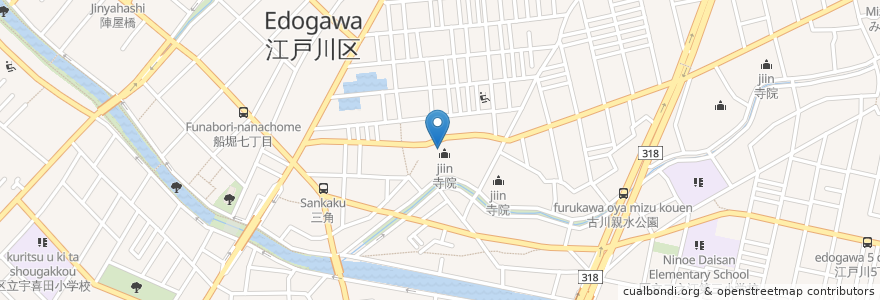 Mapa de ubicacion de 妙光寺 en اليابان, 東京都, 江戸川区.