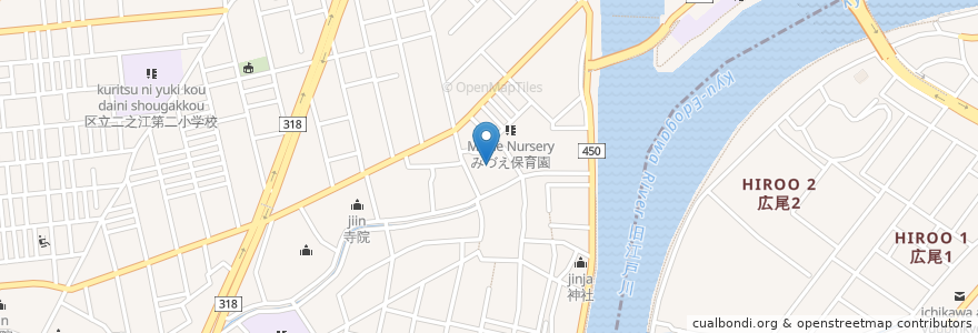 Mapa de ubicacion de 西光寺 en 일본, 도쿄도, 江戸川区.
