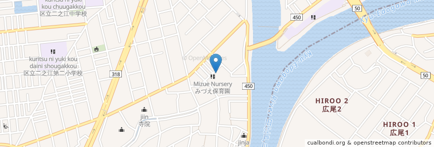 Mapa de ubicacion de 真福寺 en 日本, 東京都, 江戸川区.