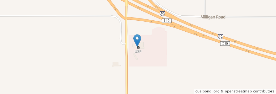 Mapa de ubicacion de USP en 美利坚合众国/美利堅合眾國, 亚利桑那州 / 亞利桑那州, Pinal County, Eloy.