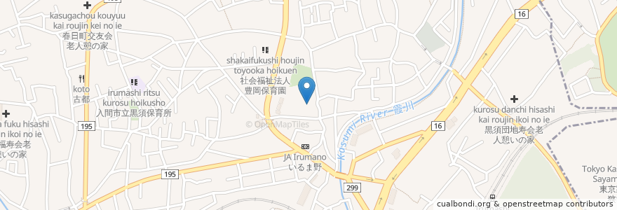 Mapa de ubicacion de 黒須公民館 en 日本, 埼玉県, 入間市.