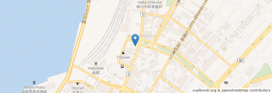 Mapa de ubicacion de タイムズカーレンタル 函館駅前店 en 日本, 北海道, 渡島総合振興局, 函館市.