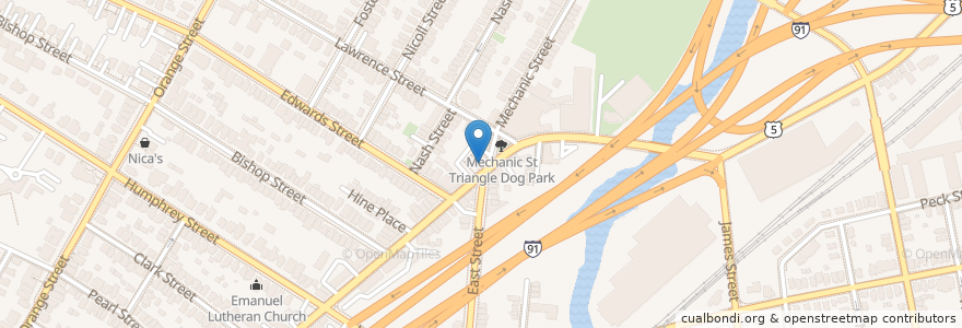Mapa de ubicacion de Chestnut Fine Foods en 미국, 코네티컷, New Haven County, New Haven.