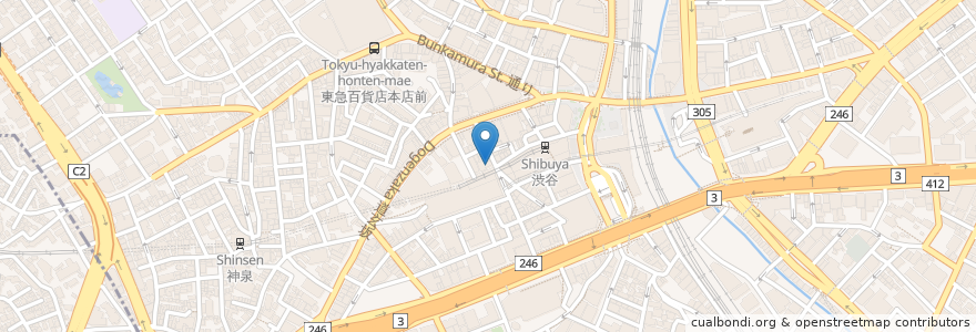 Mapa de ubicacion de 元祖うな鐡 en 日本, 東京都, 渋谷区.