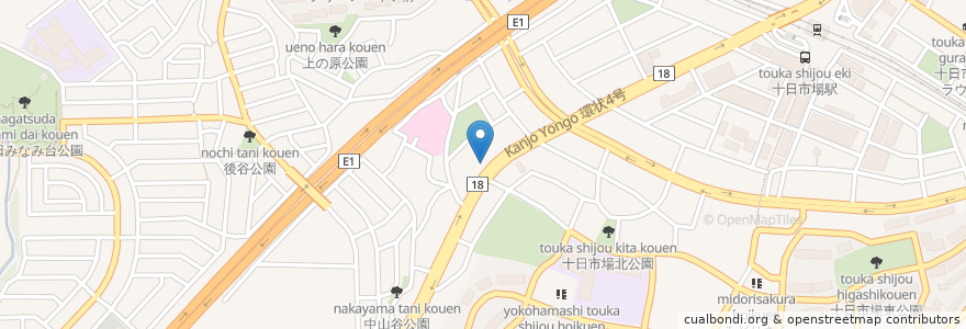 Mapa de ubicacion de サンロイヤル珈琲 en Japon, Préfecture De Kanagawa, 横浜市, 緑区.