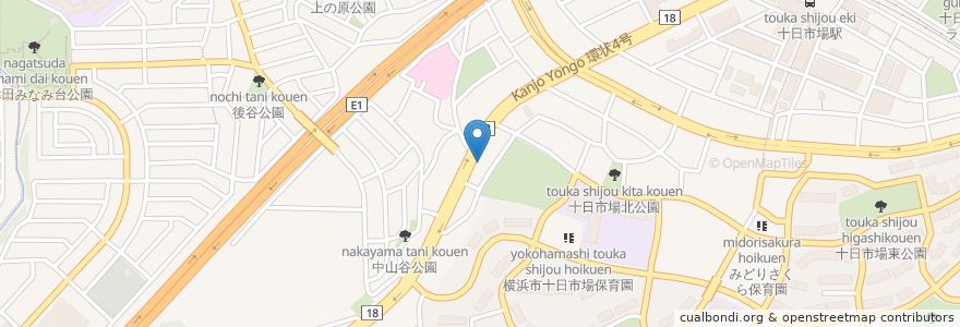 Mapa de ubicacion de こうふく薬局 en 日本, 神奈川縣, 横滨市, 緑区.