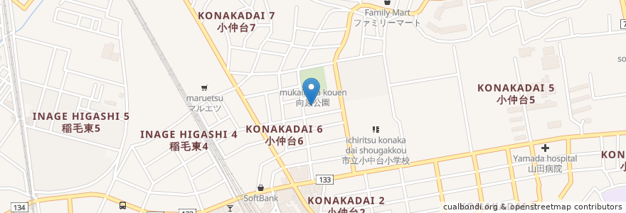Mapa de ubicacion de かがみデンタルクリニック en Japon, Préfecture De Chiba, 千葉市, 稲毛区.
