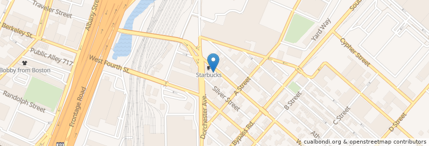 Mapa de ubicacion de Subway en Amerika Birleşik Devletleri, Massachusetts, Suffolk County, Boston.