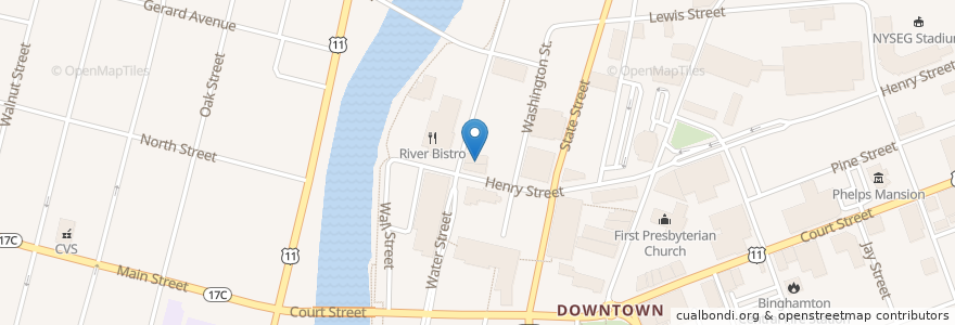 Mapa de ubicacion de Lost Dog Lounge en ایالات متحده آمریکا, New York, Broome County, Binghamton.