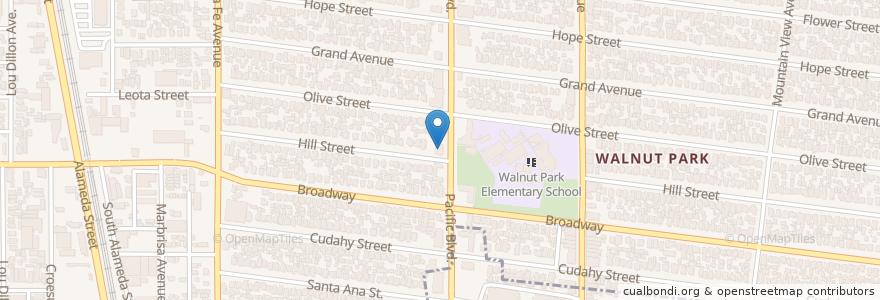 Mapa de ubicacion de Gloria's Restaurant en 미국, 캘리포니아주, Los Angeles County.