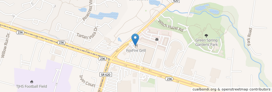 Mapa de ubicacion de FoxFire Grill en 美利坚合众国/美利堅合眾國, 弗吉尼亚州 / 維吉尼亞州 / 維珍尼亞州, Fairfax County, Lincolnia.