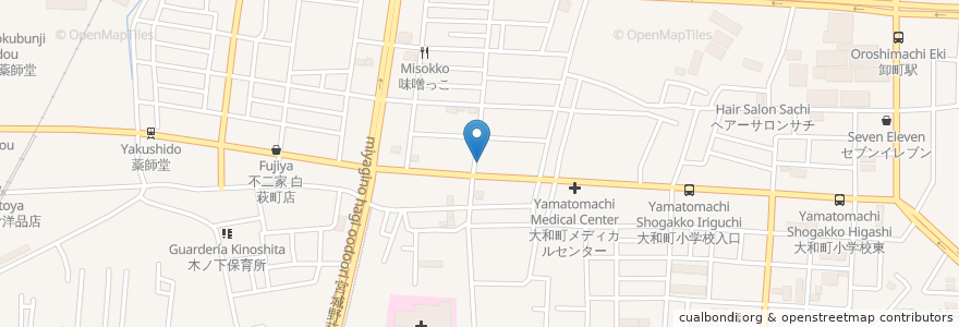 Mapa de ubicacion de ちゃんこ鍋かちかち山 en 日本, 宮城県, 仙台市, 若林区.