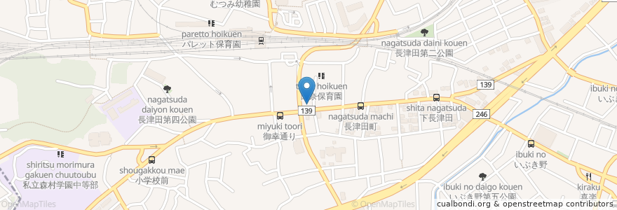 Mapa de ubicacion de ながつだ歯科医院 en Япония, Канагава, Йокогама, Мидори.