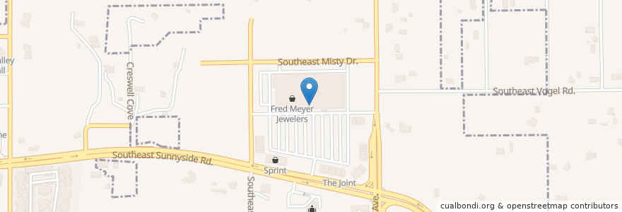 Mapa de ubicacion de Fred Meyer en Estados Unidos De América, Oregón, Clackamas County, Happy Valley.