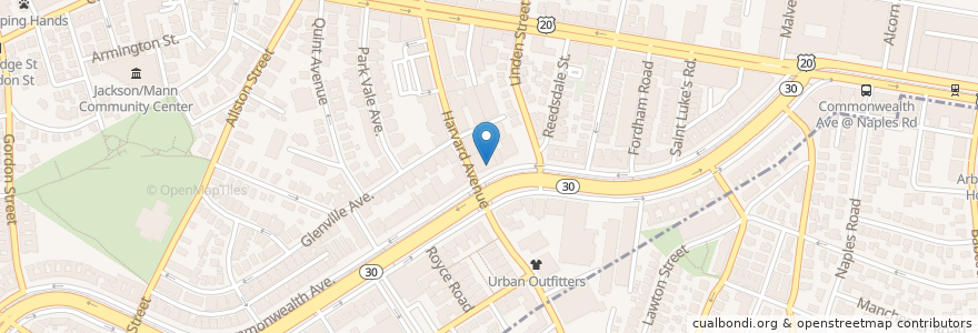 Mapa de ubicacion de Habibi's Lounge en アメリカ合衆国, マサチューセッツ州, Suffolk County, ボストン.