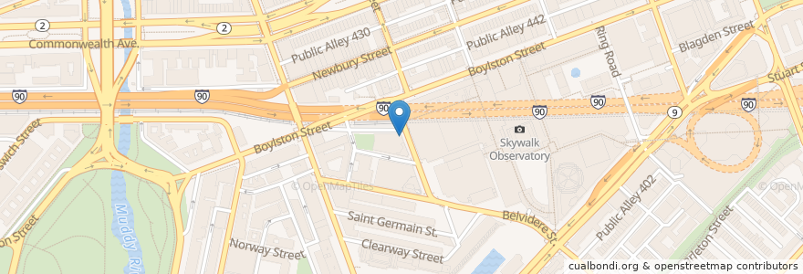 Mapa de ubicacion de Bukowski Tavern en United States, Massachusetts, Suffolk County, Boston.