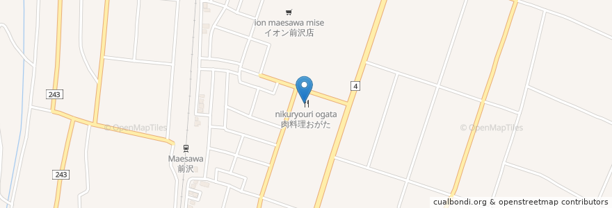 Mapa de ubicacion de 肉料理おがた en Giappone, Prefettura Di Iwate, 奥州市.
