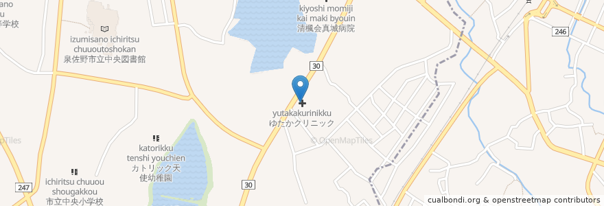 Mapa de ubicacion de ゆたかクリニック en 일본, 오사카부, 泉佐野市.