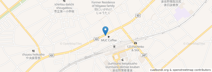 Mapa de ubicacion de Resona Bank en Japan, Osaka Prefecture, Izumisano.