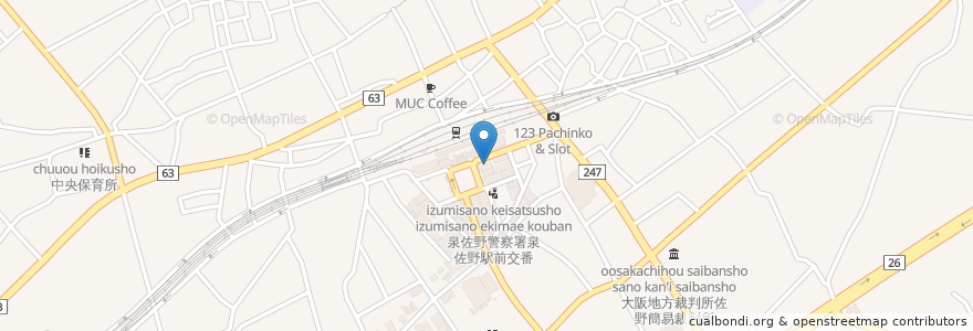 Mapa de ubicacion de 近畿大阪銀行 en Japão, 大阪府, 泉佐野市.