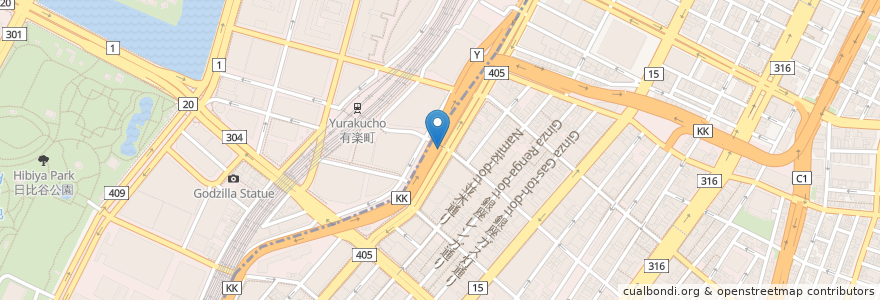 Mapa de ubicacion de サイゼリヤ　銀座インズ店 en Japan, Tokio.