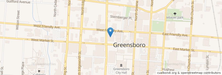 Mapa de ubicacion de United States District Court en 美利坚合众国/美利堅合眾國, 北卡羅萊那州, Guilford County, Greensboro.
