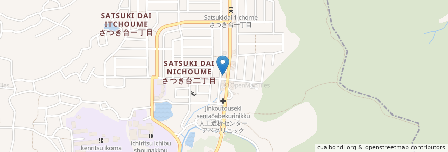 Mapa de ubicacion de 勝間内科医院 en 日本, 奈良県, 生駒市.