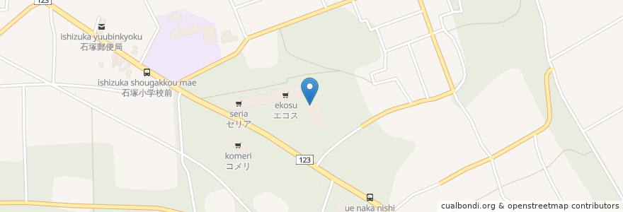 Mapa de ubicacion de コスモファーマ薬局 en Jepun, 茨城県, 東茨城郡, 城里町.