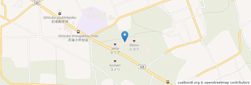 Mapa de ubicacion de ツルハドラッグ en 日本, 茨城県, 東茨城郡, 城里町.