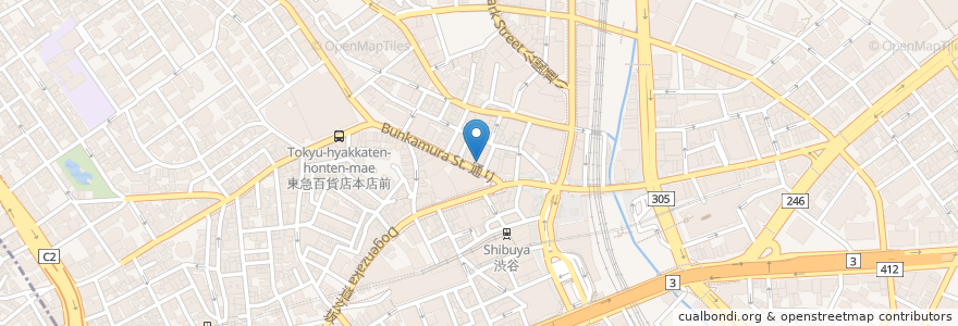 Mapa de ubicacion de 金の蔵　109前 en ژاپن, 東京都, 渋谷区.