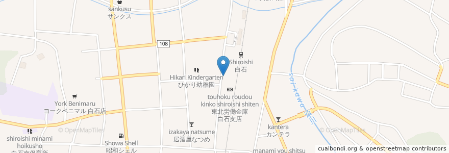 Mapa de ubicacion de 味処和が家 en 일본, 미야기현, 白石市.
